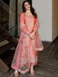 Libas Peach Self Design Silk Blend Straight Kurta With Dupatta