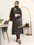 Gerua Black Ethnic Motifs Printed Cotton Blend A-Line Suit Set With Dupatta